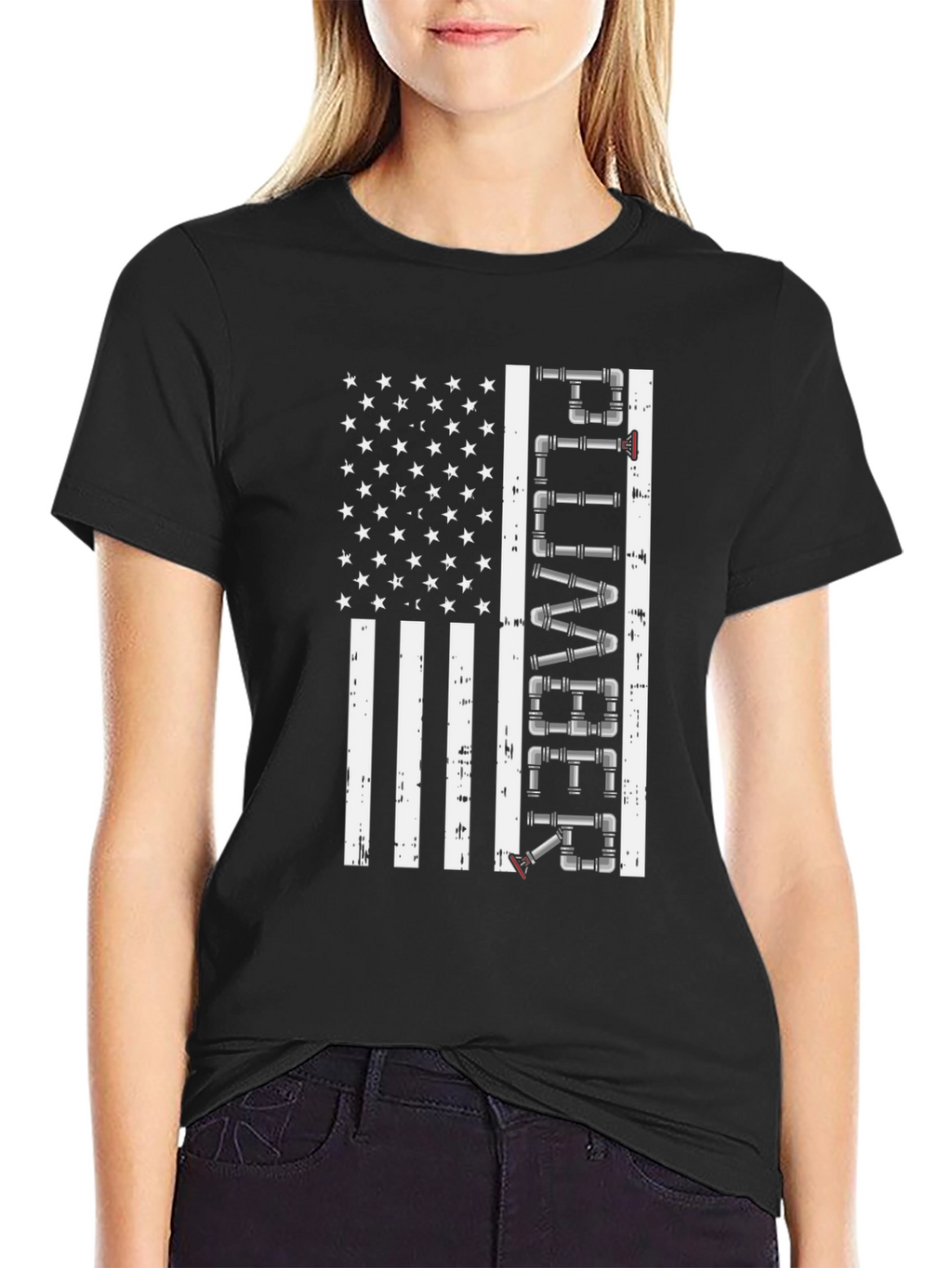 Plumber American Flag Graphic Tee