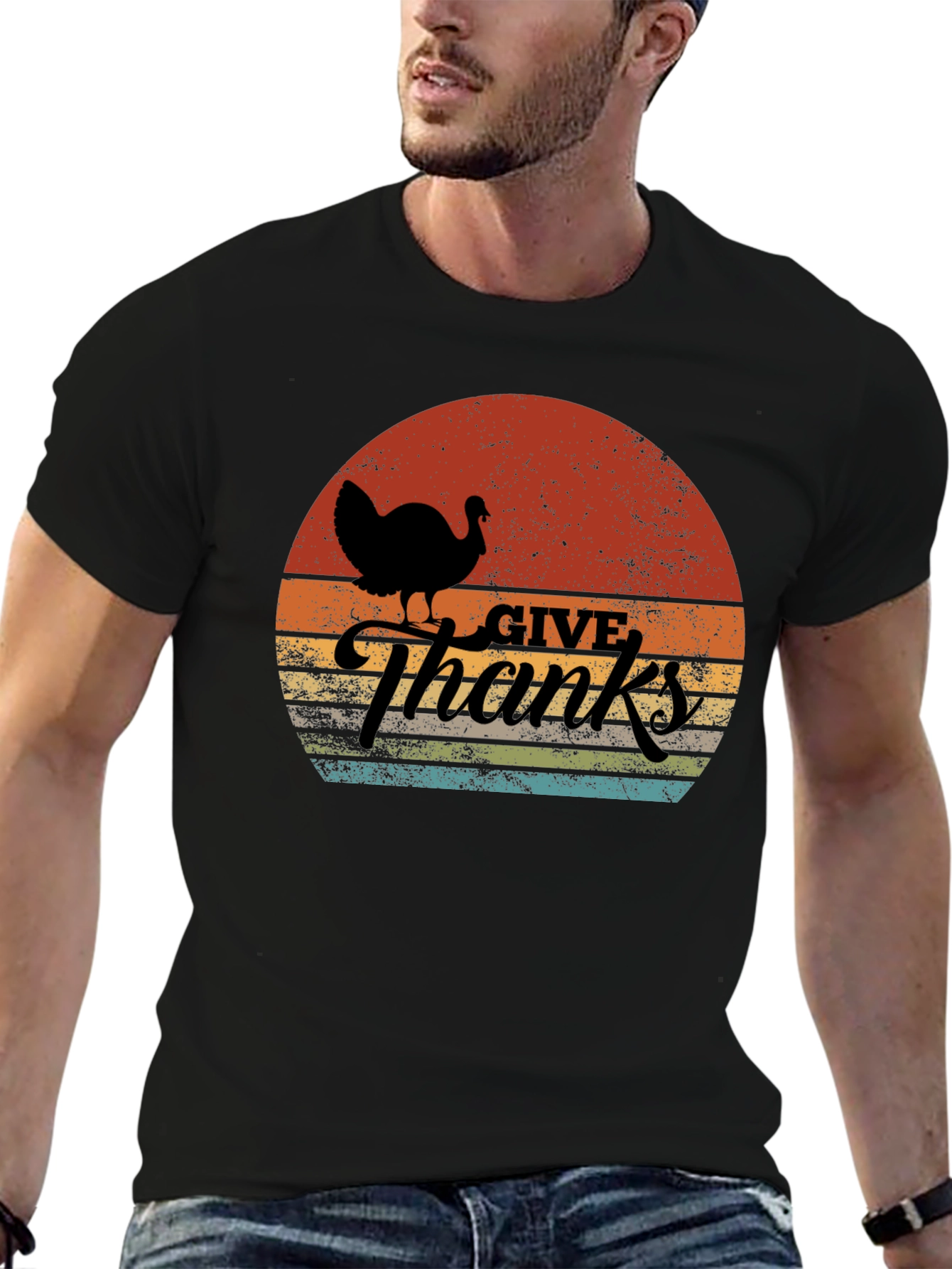 Thanksgiving Turkey Sunset Graphic Tee