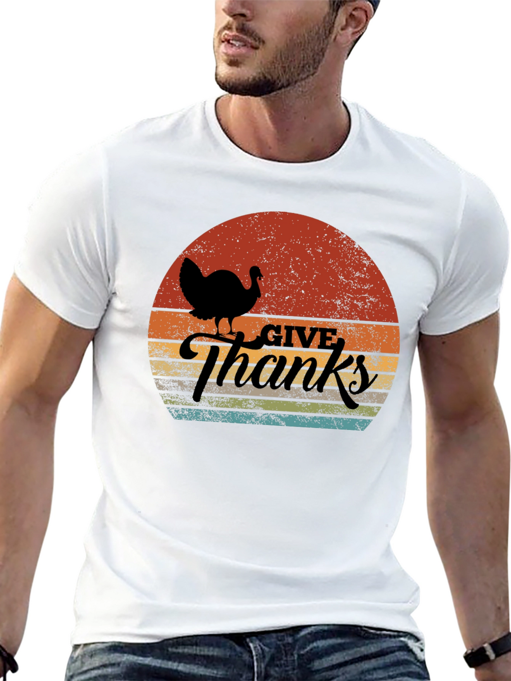 Thanksgiving Turkey Sunset Graphic Tee