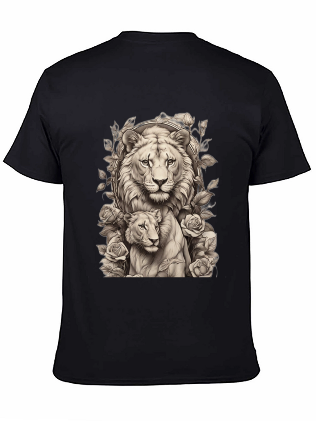 Lion & Cub Graphic Tee - Black