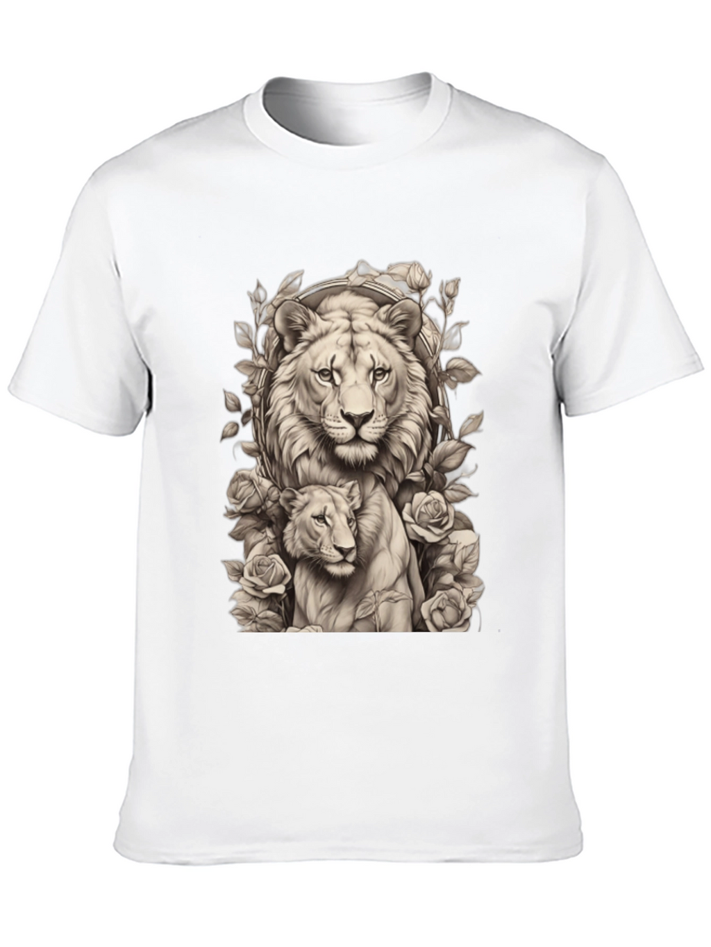Lion & Cub Graphic Tee - Black