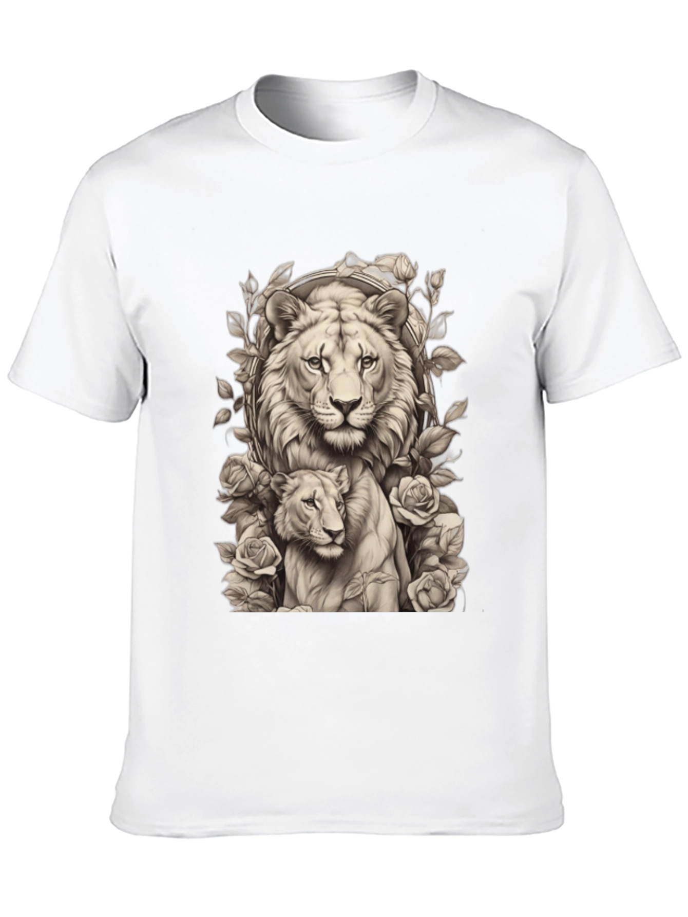 Lion & Cub Graphic Tee - Black