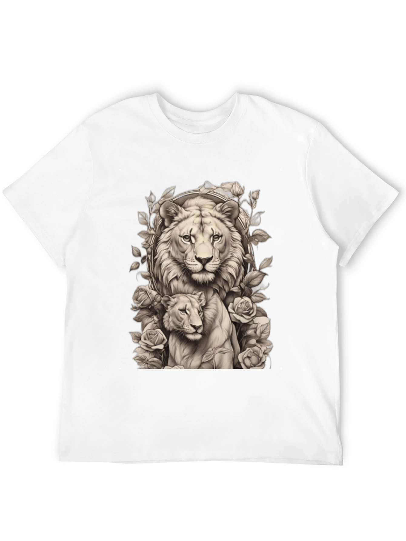 Lion & Cub Graphic Tee - Black