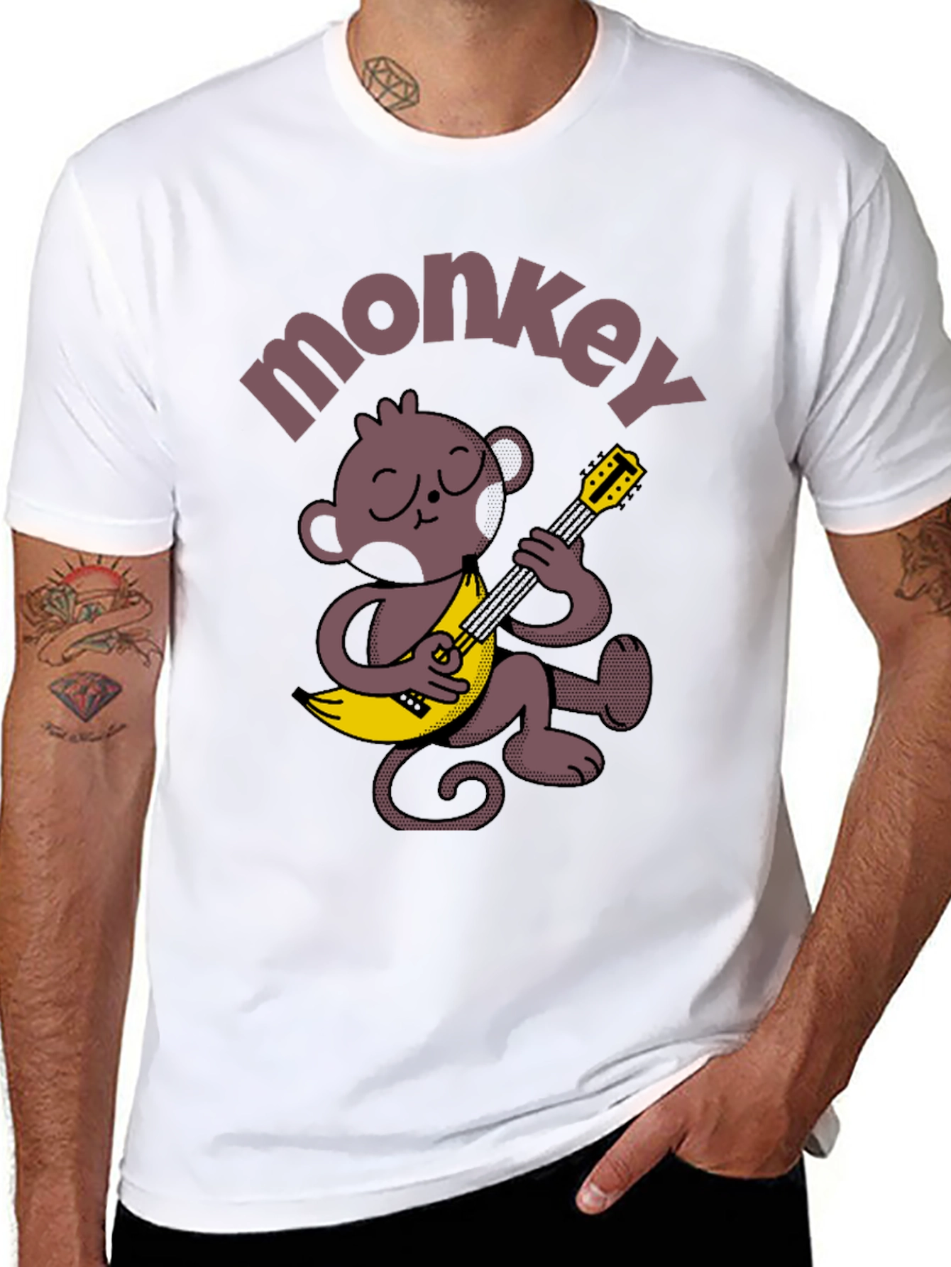 Monkey Banana Guitar T-Shirt