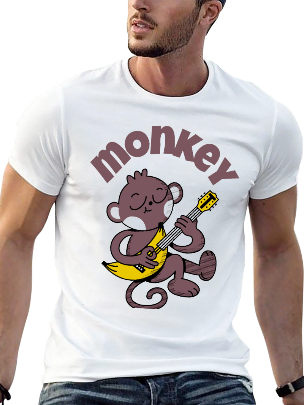Monkey Banana Guitar T-Shirt