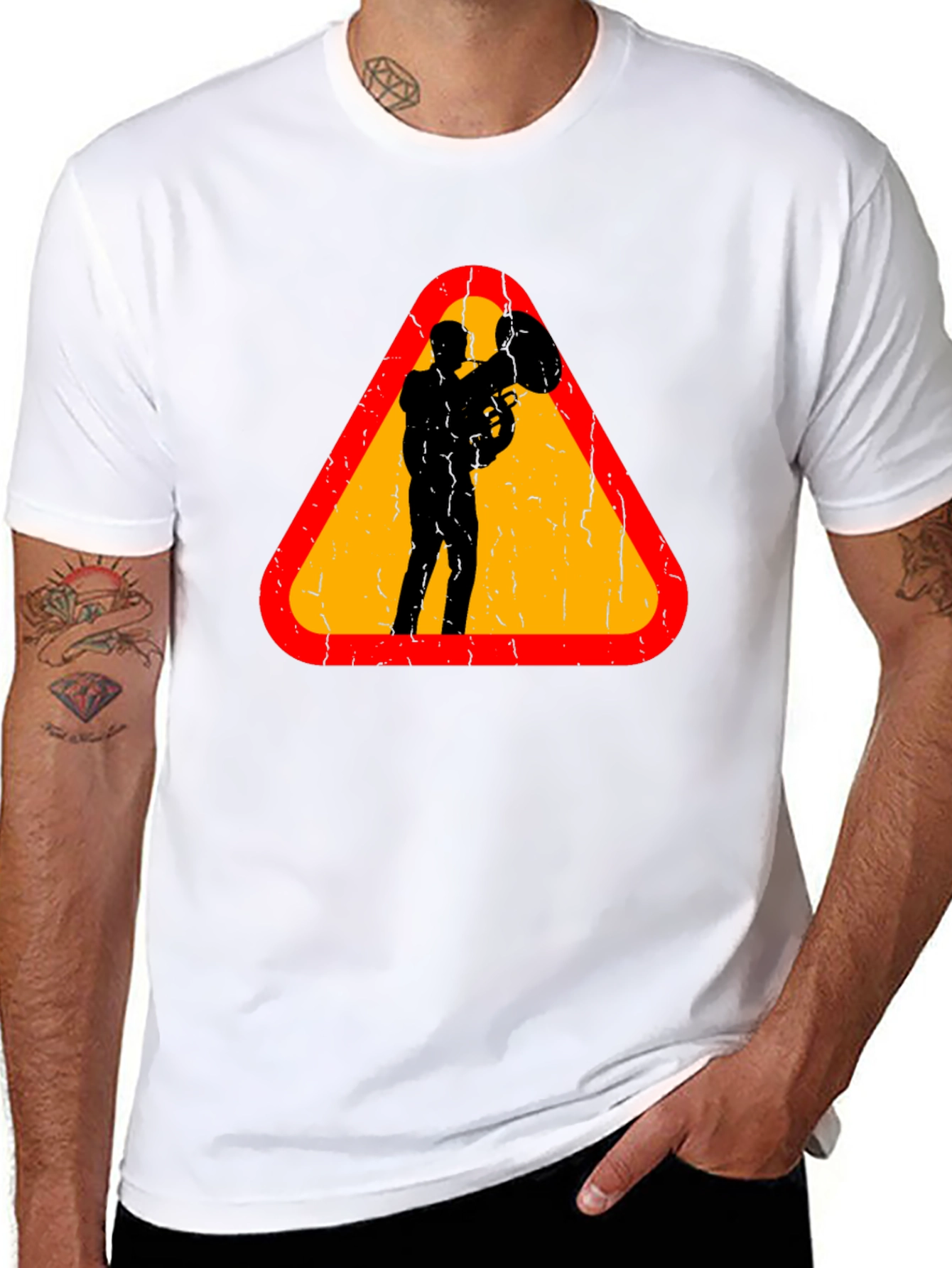 Tuba Player Graphic Tee - Musician Triangle Design