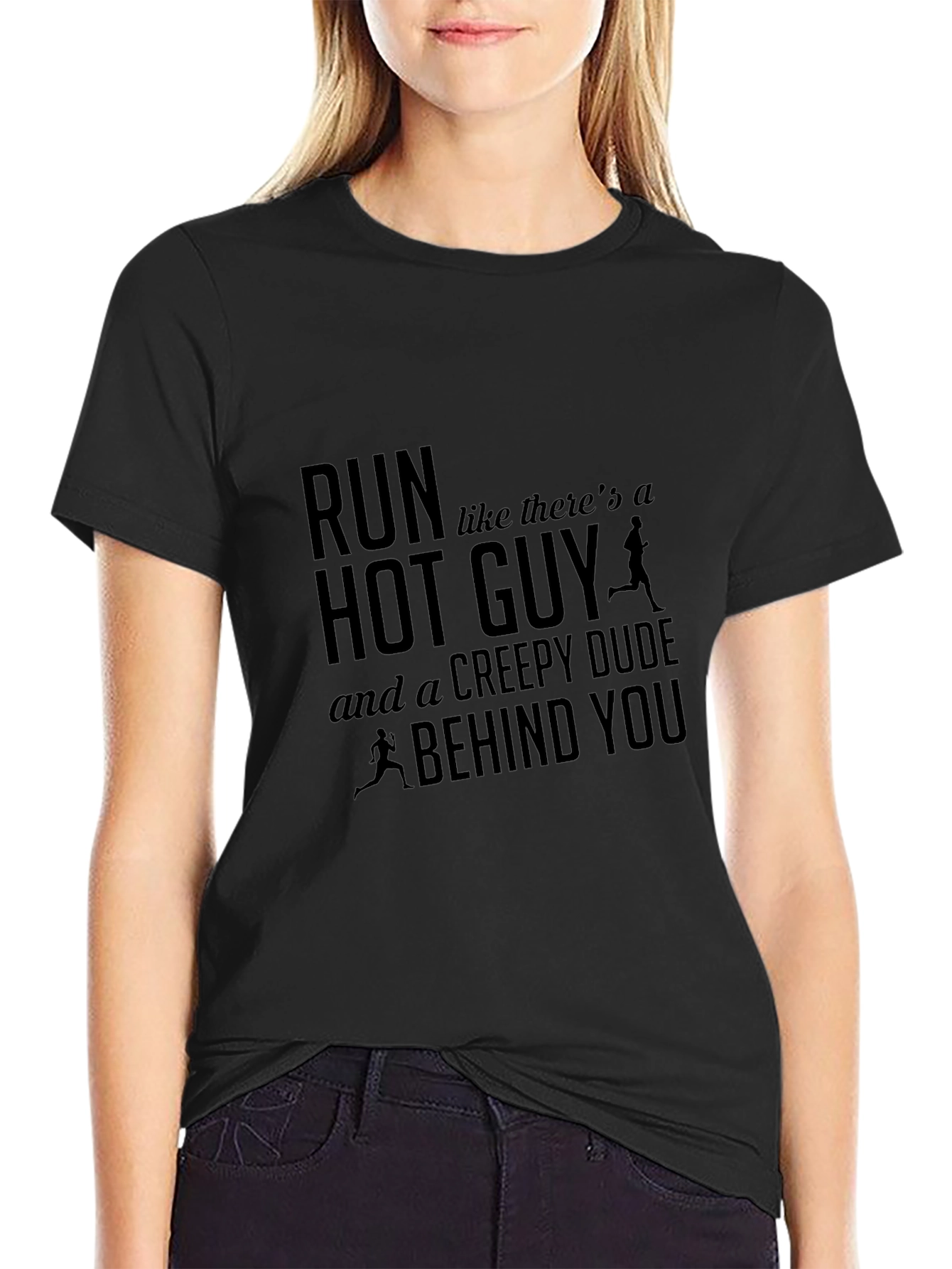 Run Hot Guy Creepy Dude Funny T-Shirt