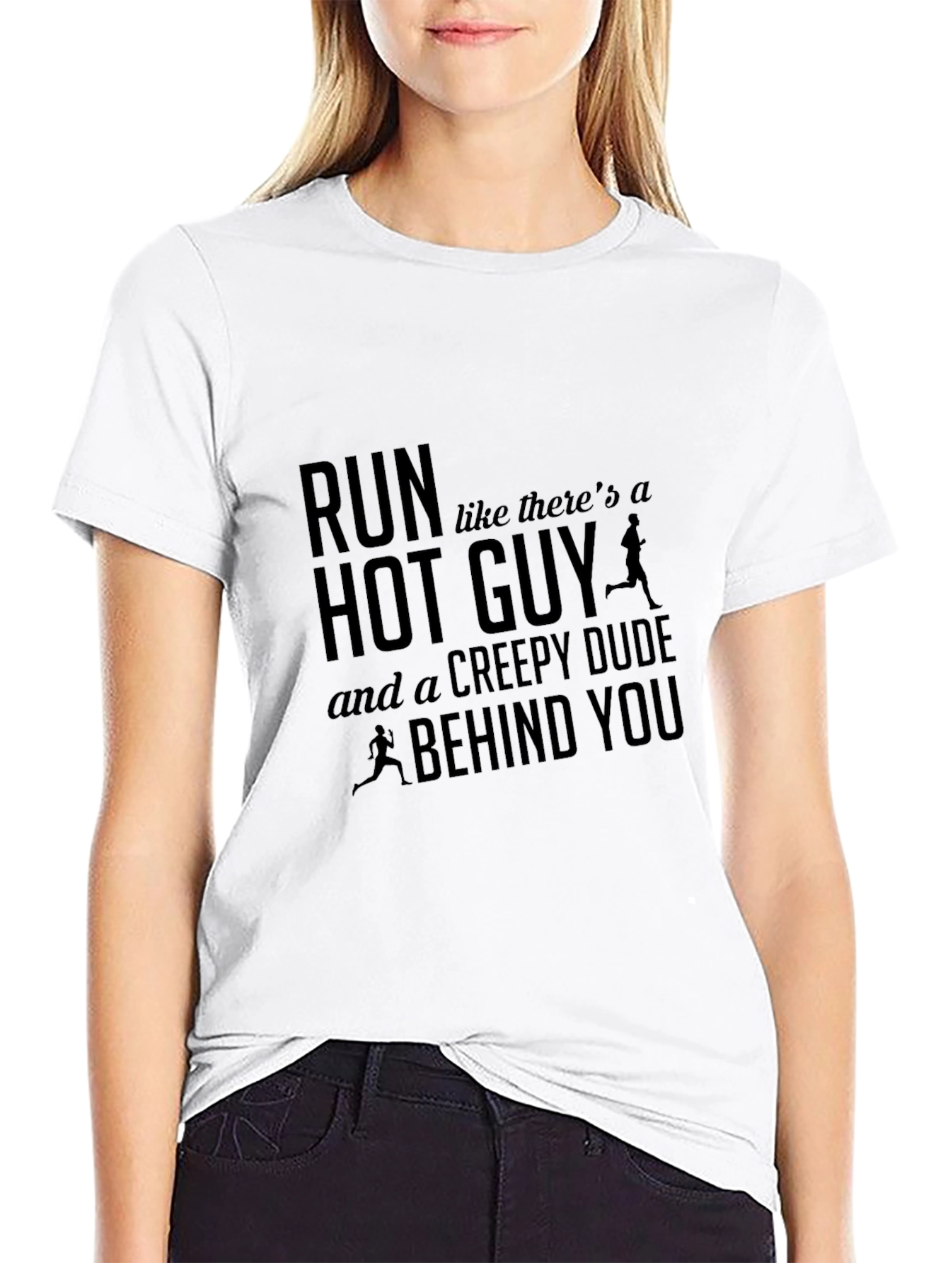 Run Hot Guy Creepy Dude Funny T-Shirt