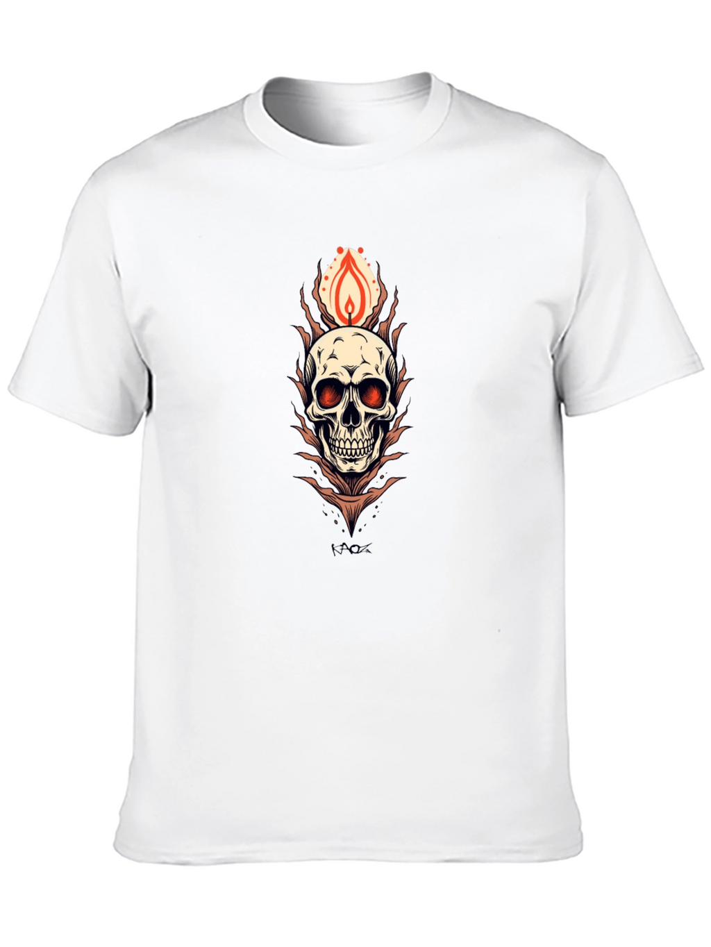 Skull Flame Graphic Tee - Mens Black T-Shirt