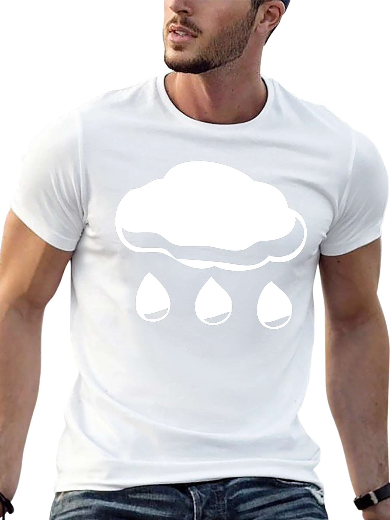 Rainy Day Cloud Graphic Tee - Black