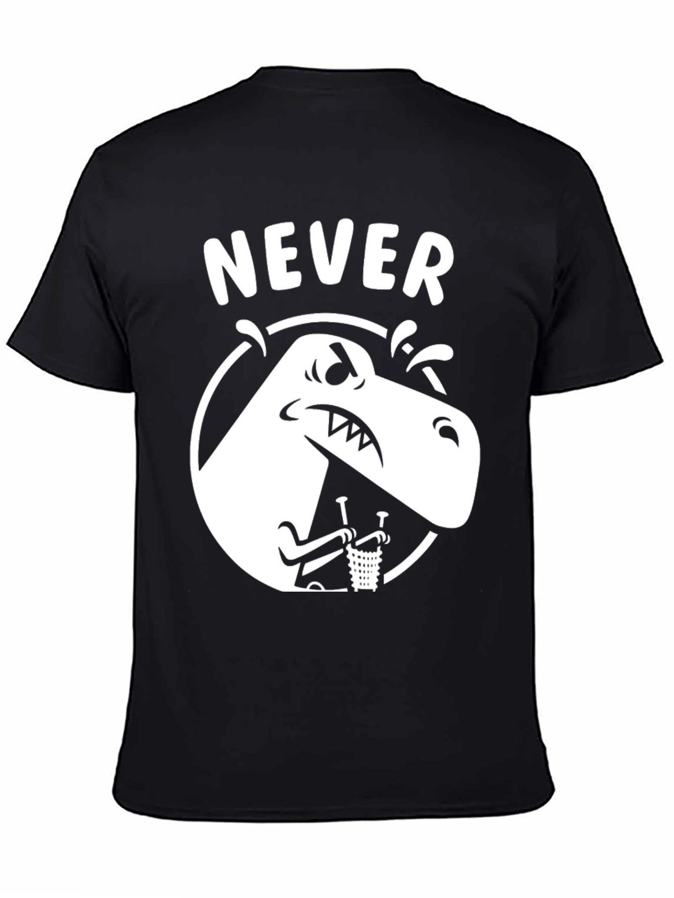 Never T-Rex Black Graphic Tee
