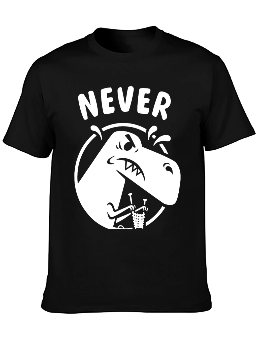 Never T-Rex Black Graphic Tee