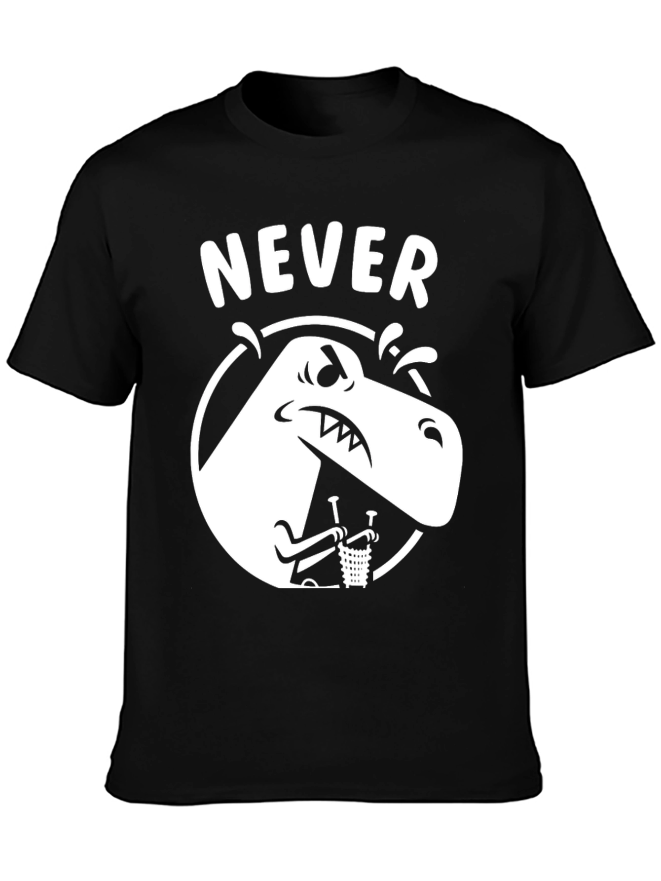 Never T-Rex Black Graphic Tee