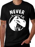 Never T-Rex Black Graphic Tee