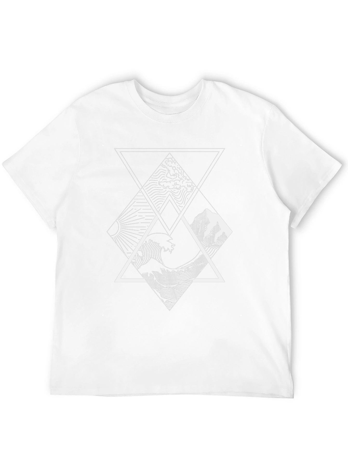Geometric Nature T-Shirt - Black