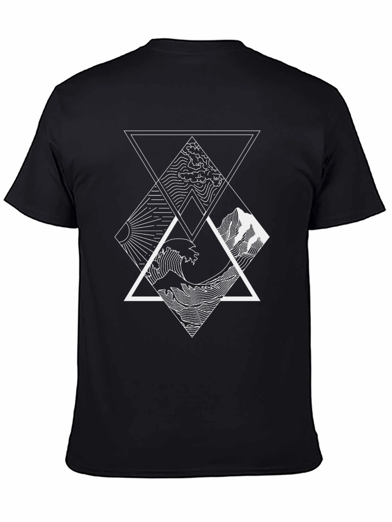 Geometric Nature T-Shirt - Black