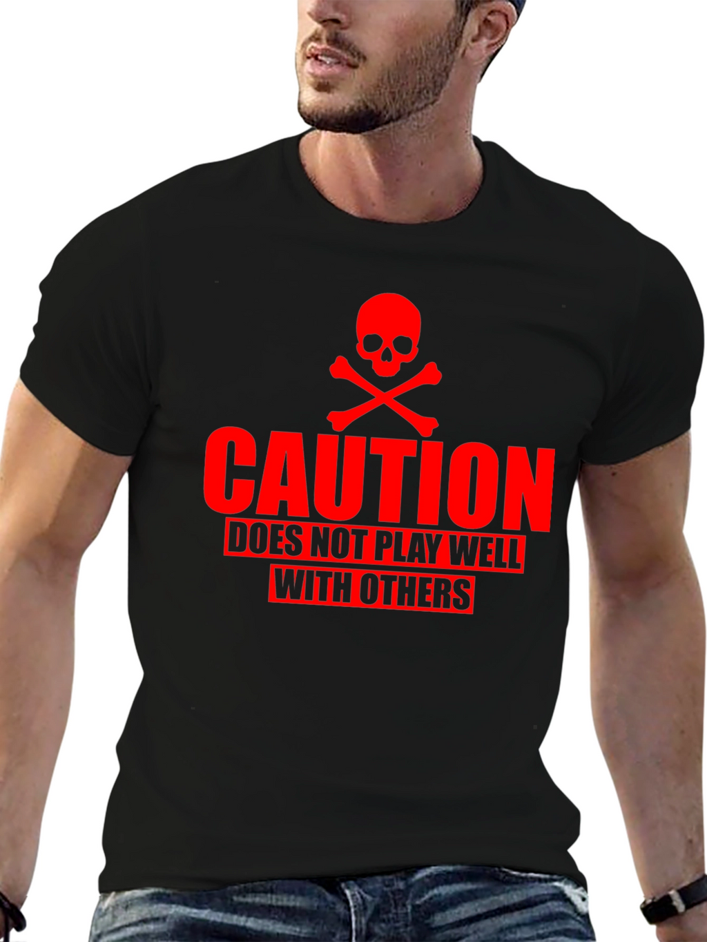 Caution T-Shirt - Does Not Play Well With Others