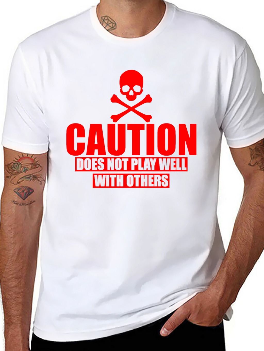 Caution T-Shirt - Does Not Play Well With Others