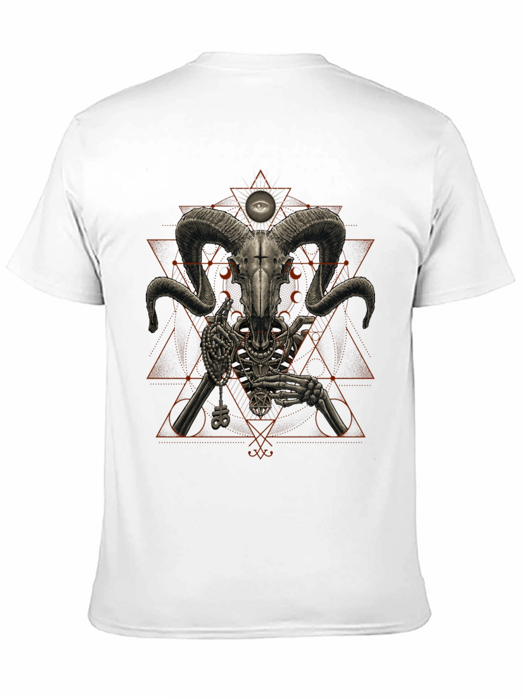 Occult Ram Skull Graphic Tee - Black T-Shirt