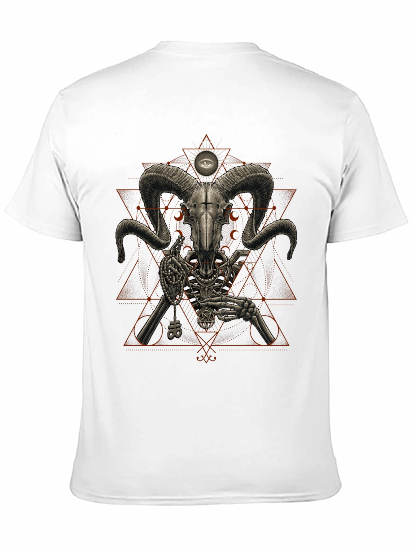 Occult Ram Skull Graphic Tee - Black T-Shirt