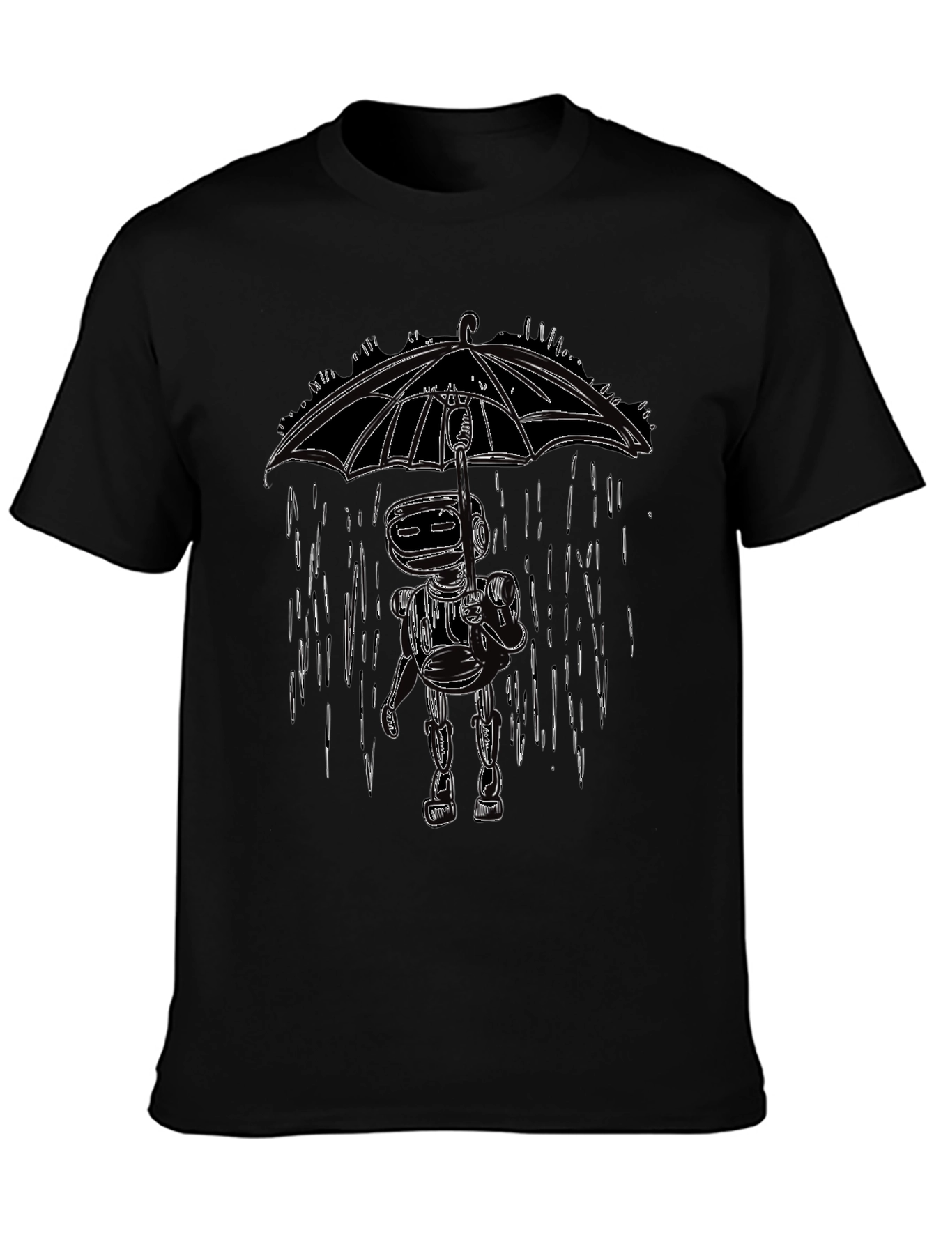Rainy Day Robot Graphic Tee
