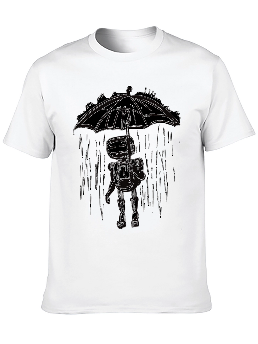 Rainy Day Robot Graphic Tee