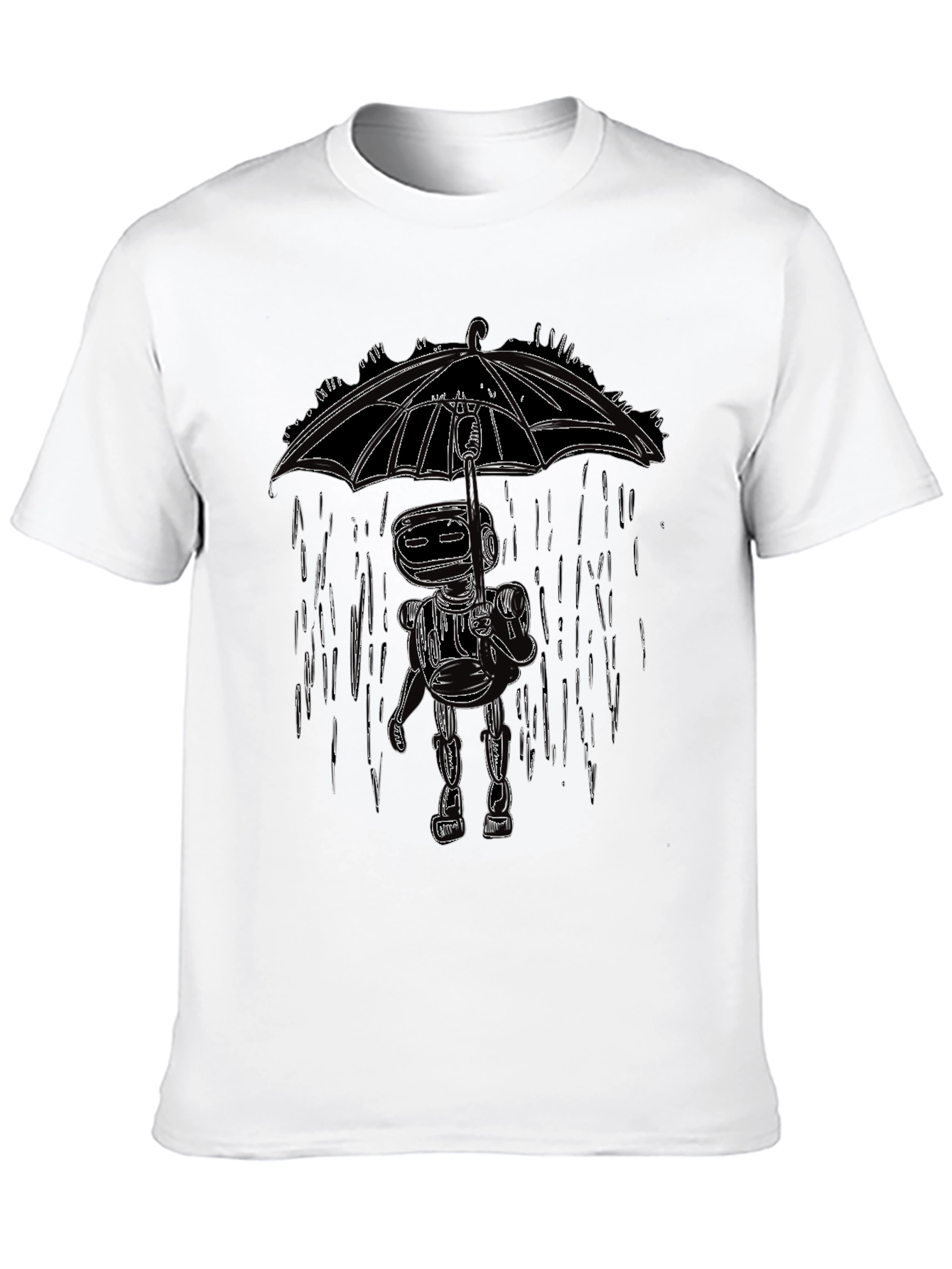 Rainy Day Robot Graphic Tee