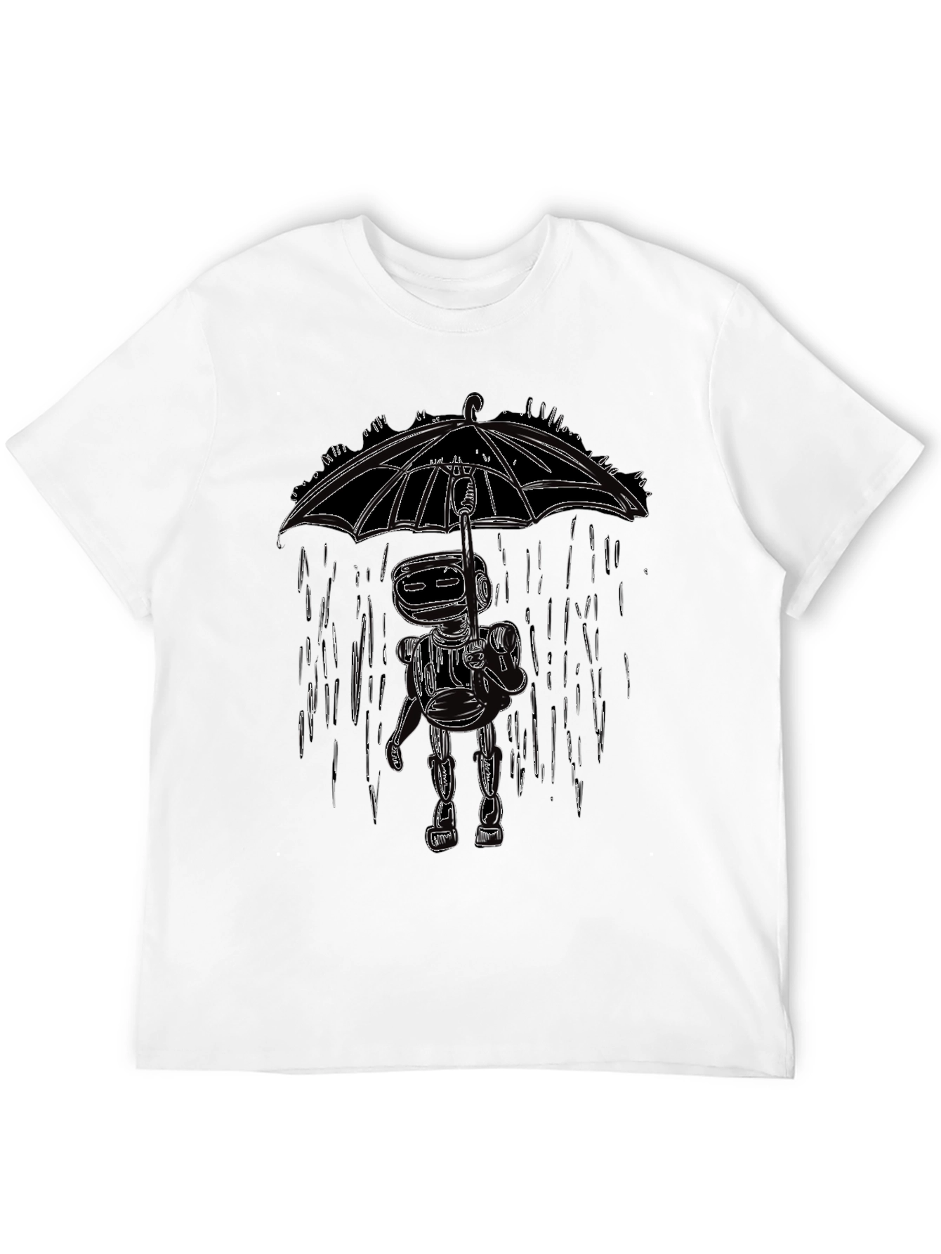 Rainy Day Robot Graphic Tee