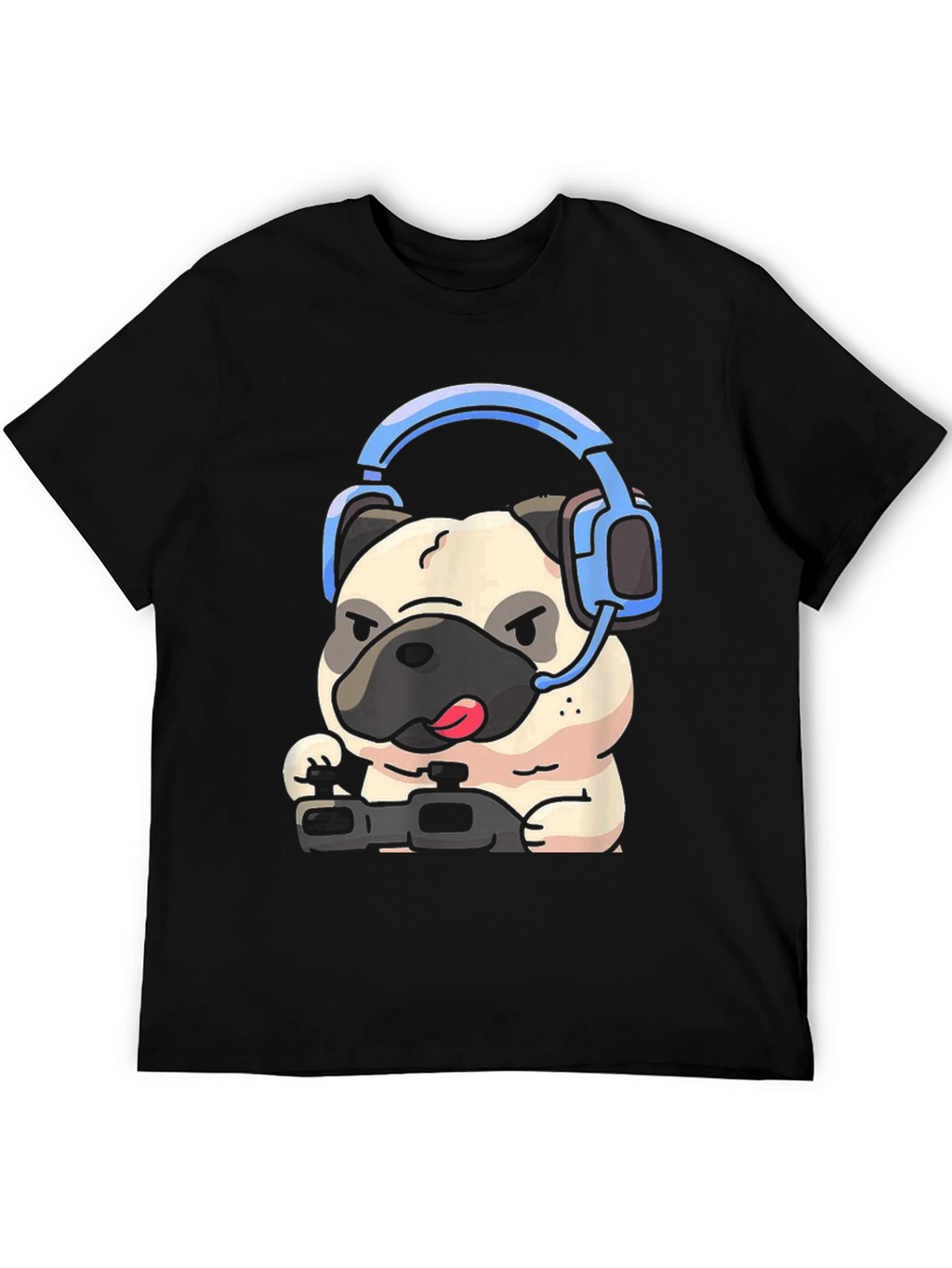Gamer Pug Graphic Tee - Playful Style
