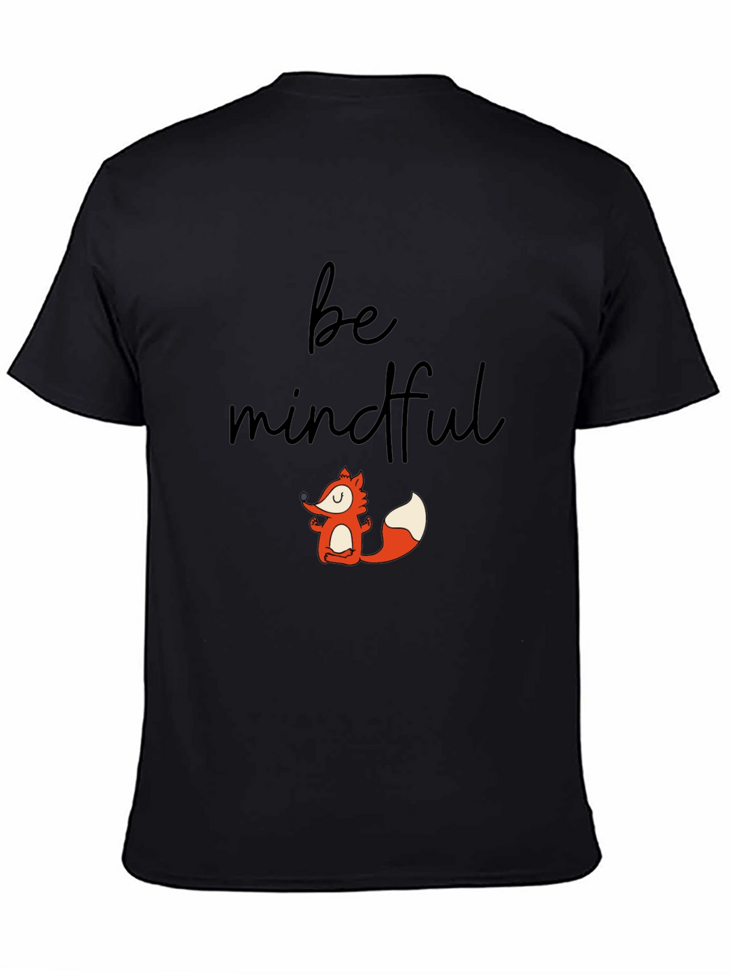 Mindful Fox Graphic Tee - Black