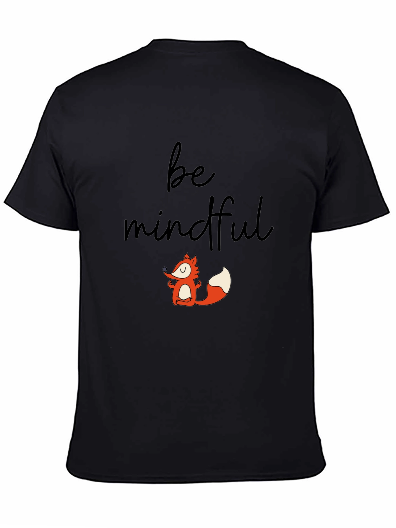 Mindful Fox Graphic Tee - Black