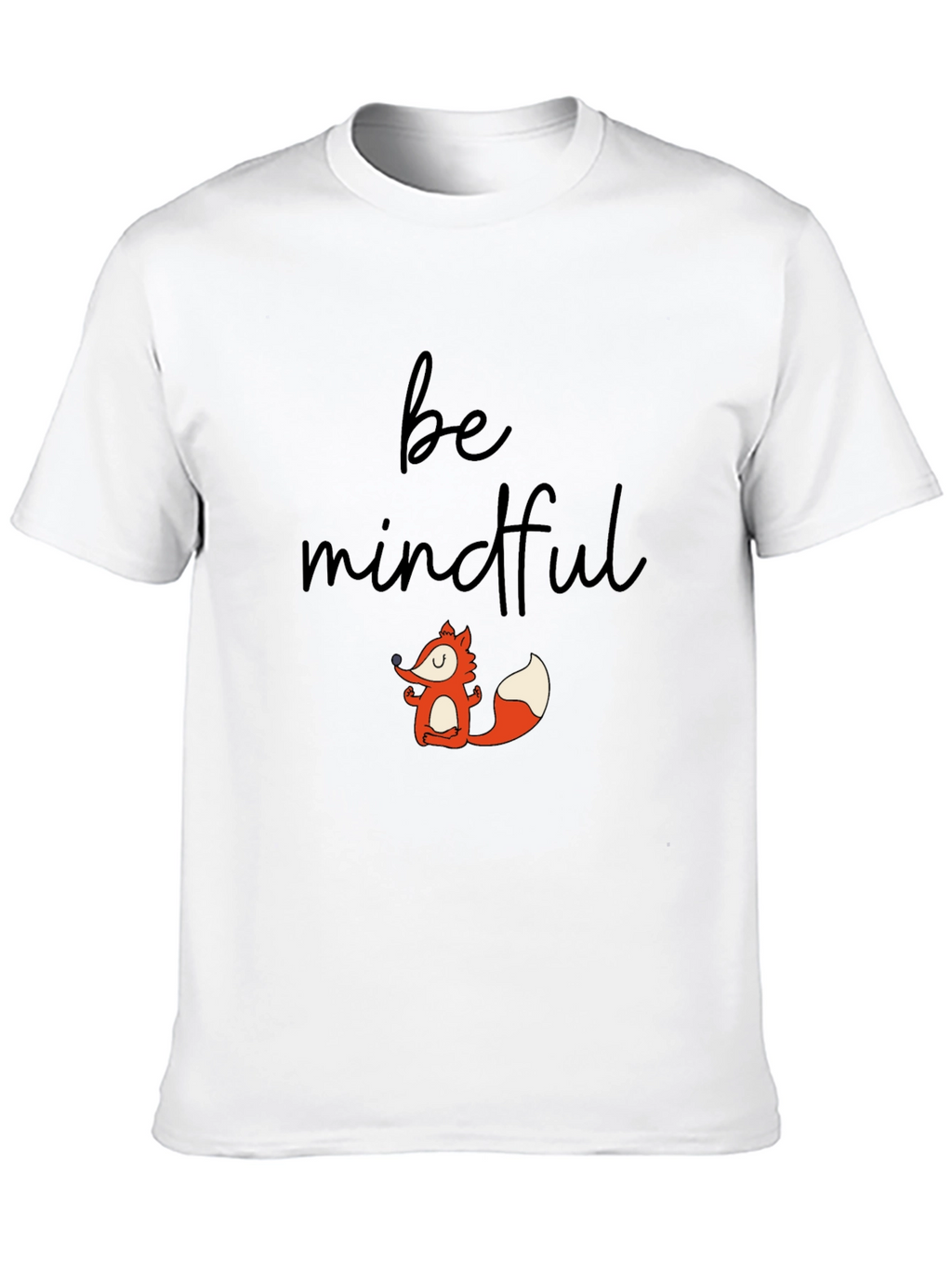 Mindful Fox Graphic Tee - Black