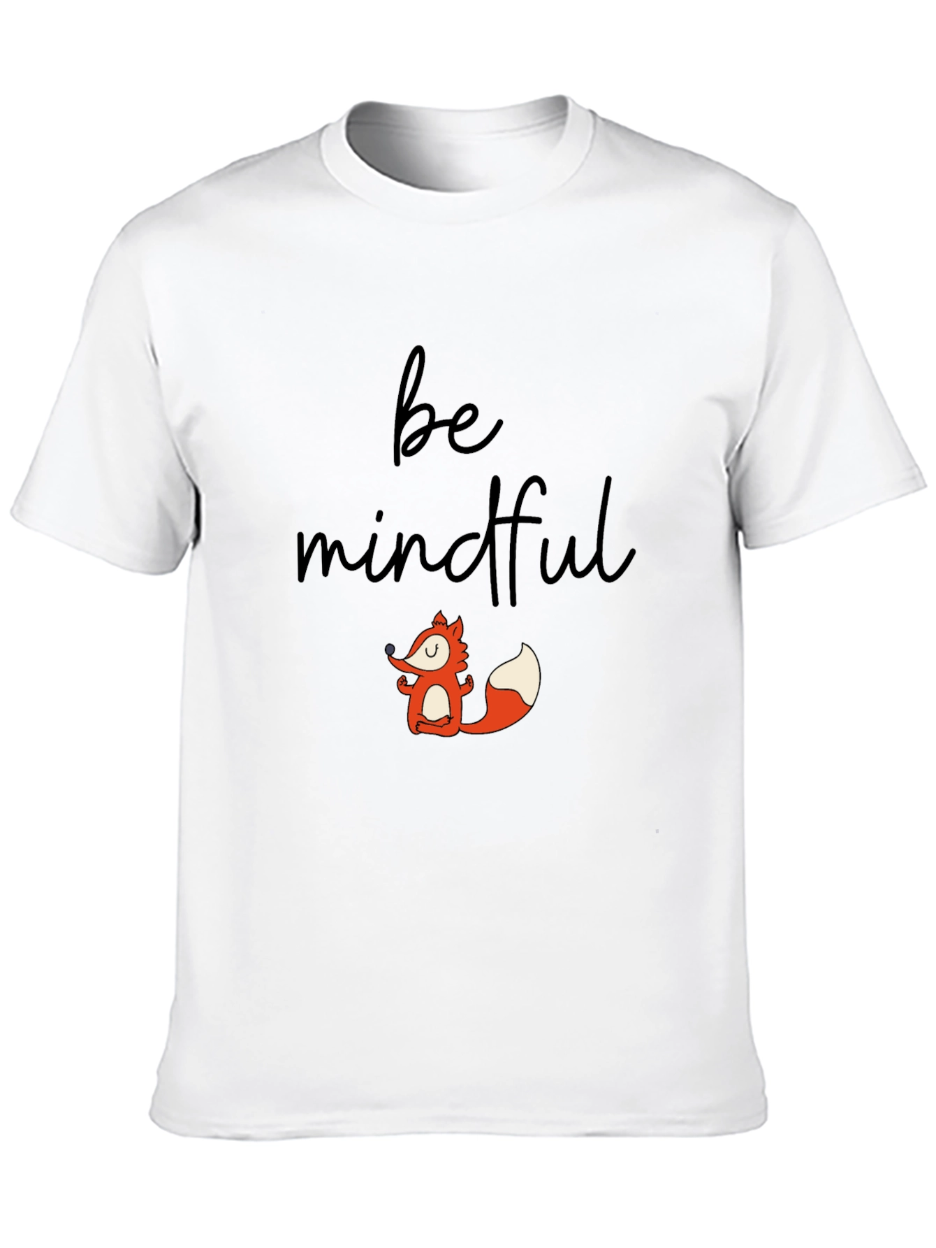 Mindful Fox Graphic Tee - Black