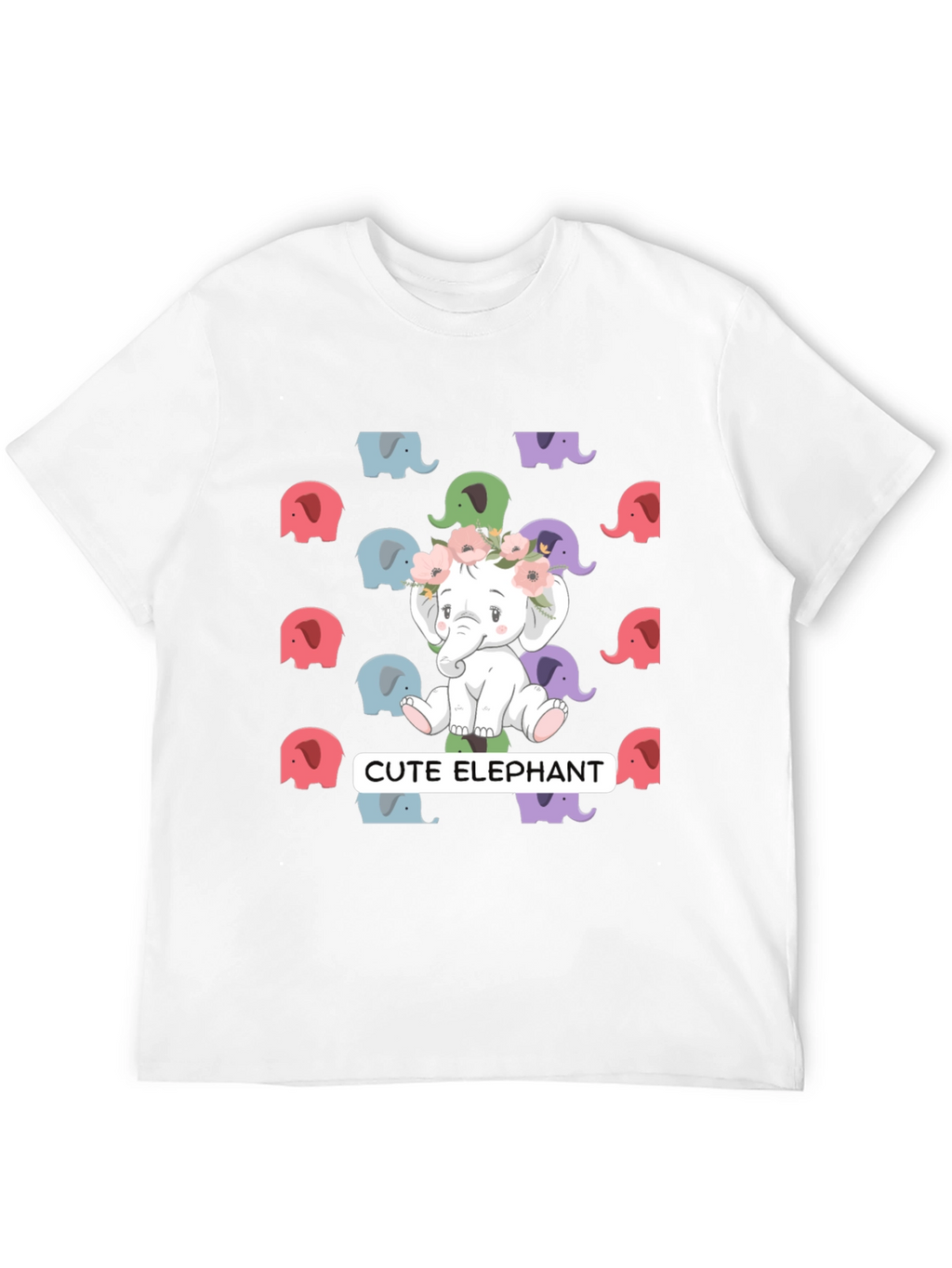 Cute Elephant Graphic Tee - Unisex Black T-Shirt