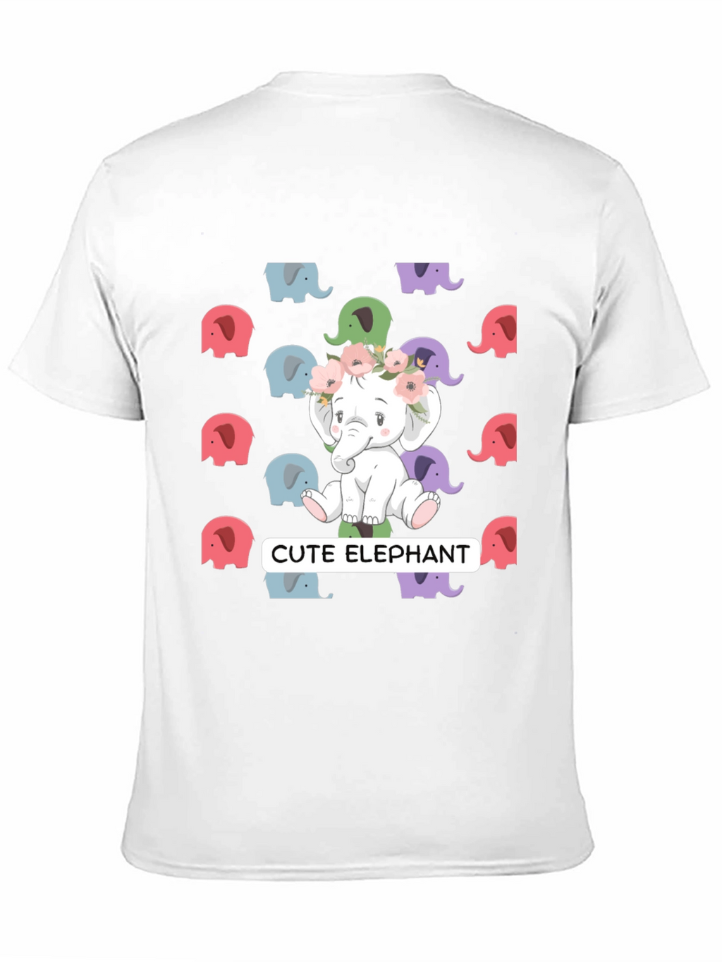 Cute Elephant Graphic Tee - Unisex Black T-Shirt
