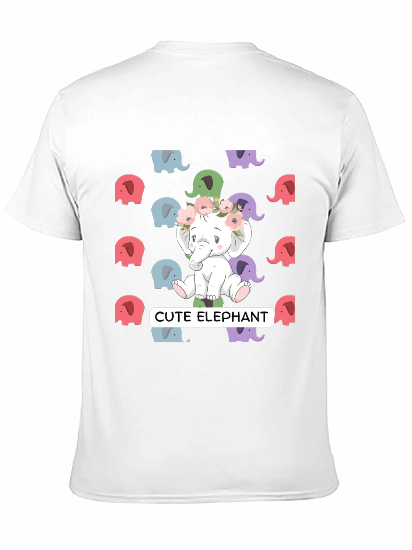 Cute Elephant Graphic Tee - Unisex Black T-Shirt