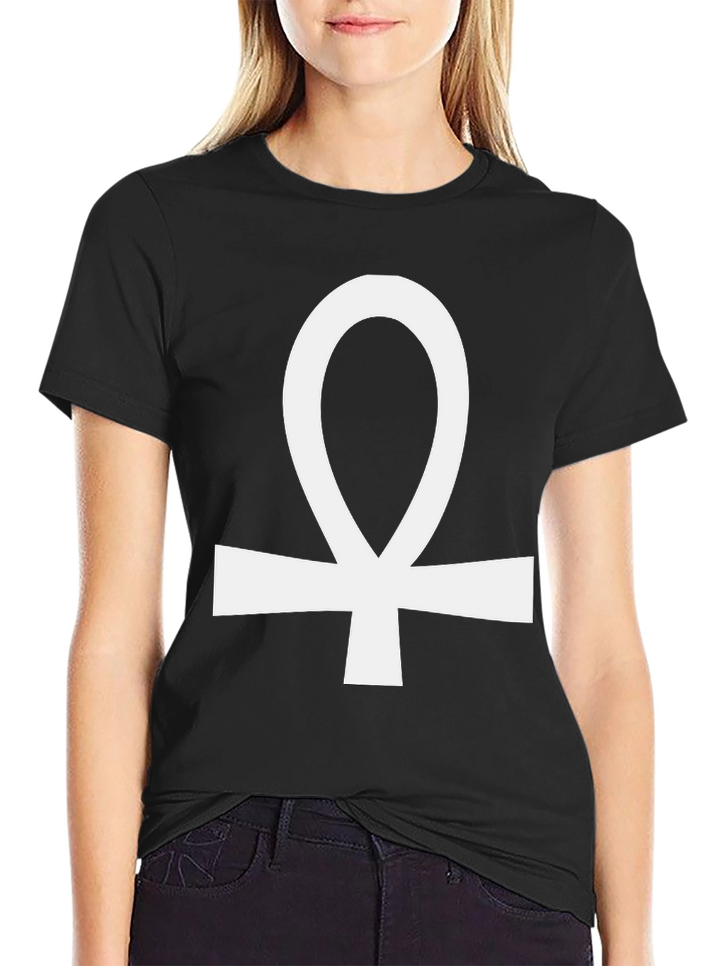 Ankh Symbol Graphic Tee - Black