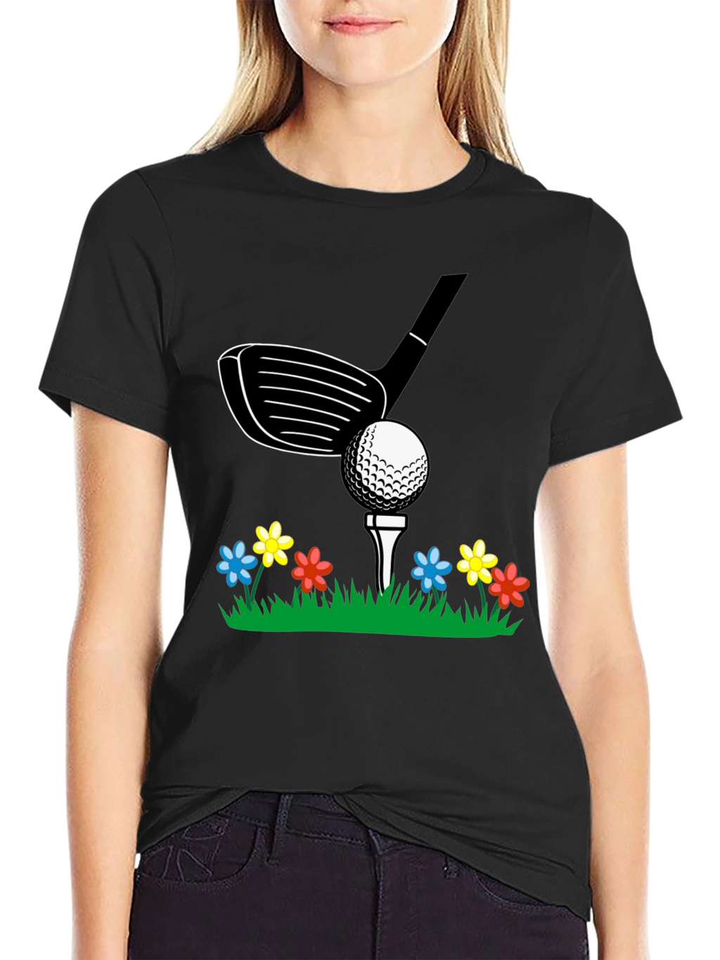 Golf Club & Flowers Graphic Tee