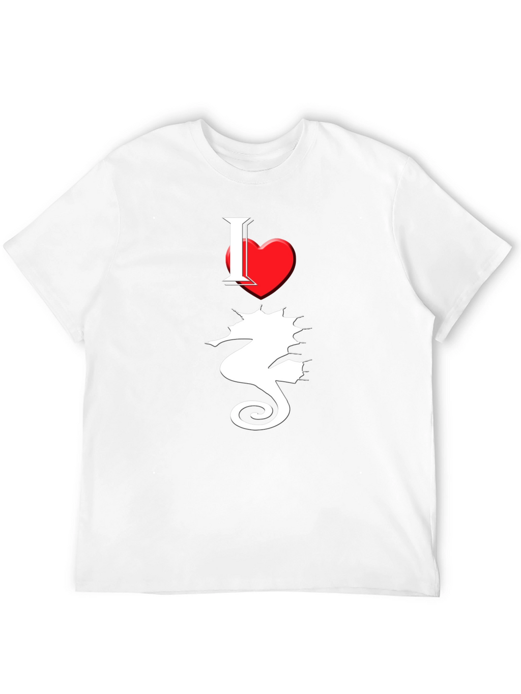 I Love Seahorses Black T-Shirt