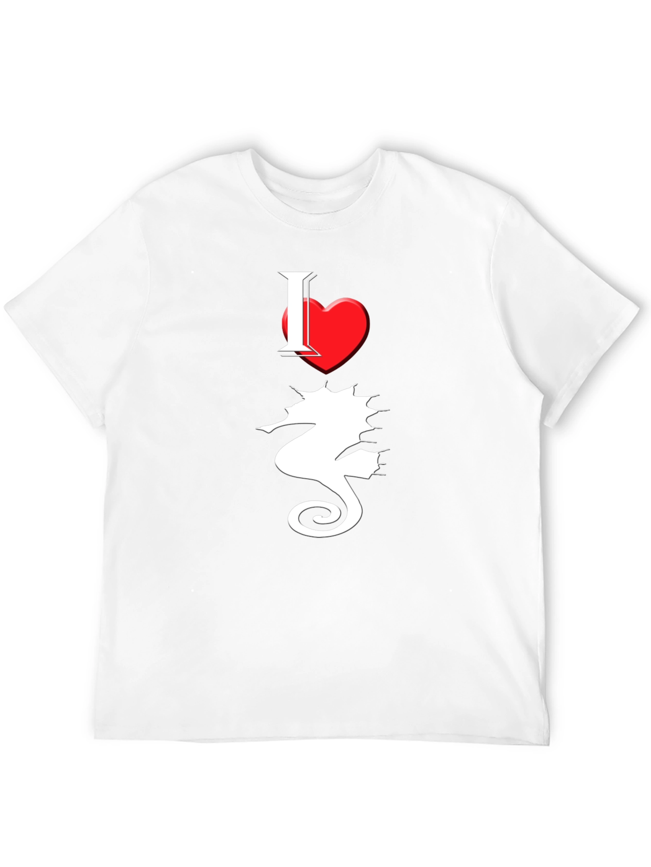 I Love Seahorses Black T-Shirt