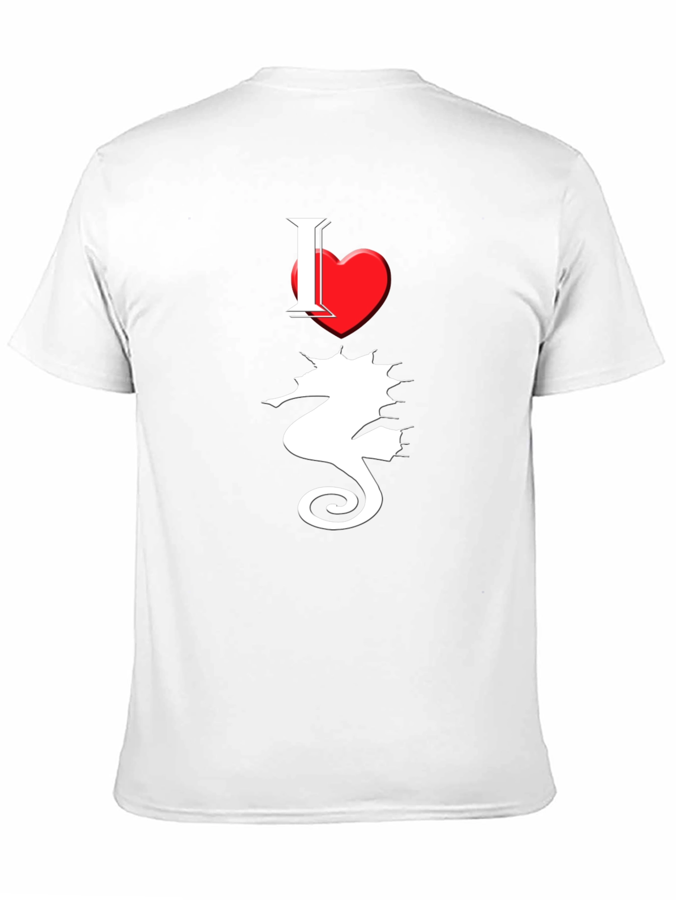 I Love Seahorses Black T-Shirt