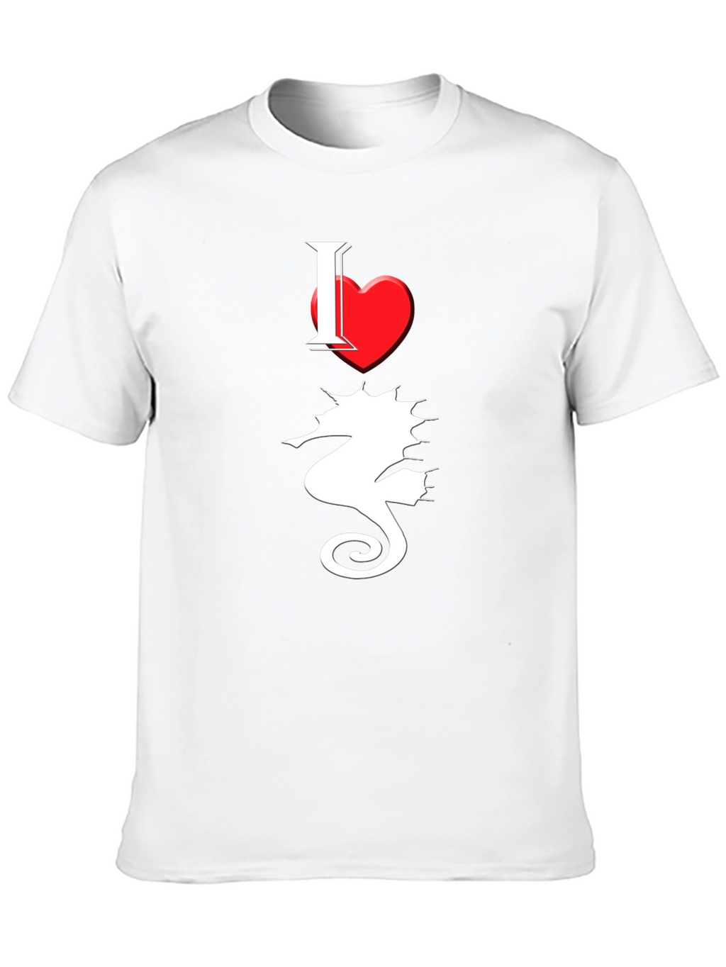 I Love Seahorses Black T-Shirt
