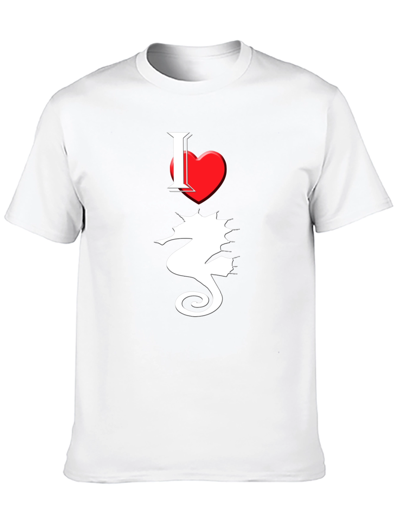 I Love Seahorses Black T-Shirt