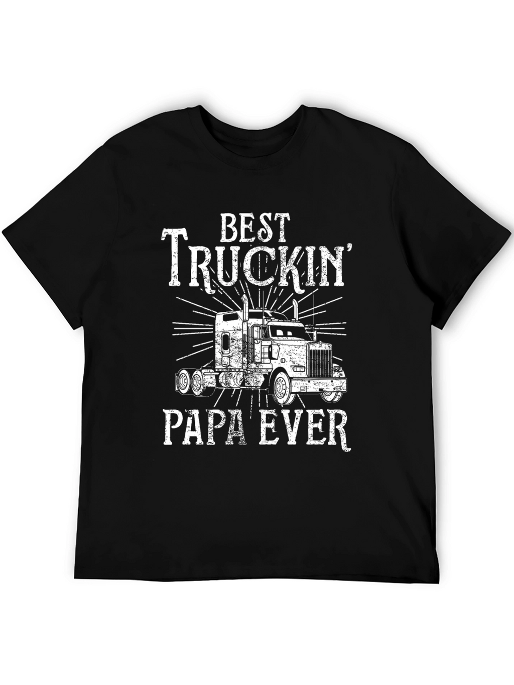 Best Truckin Papa Ever Black T-Shirt