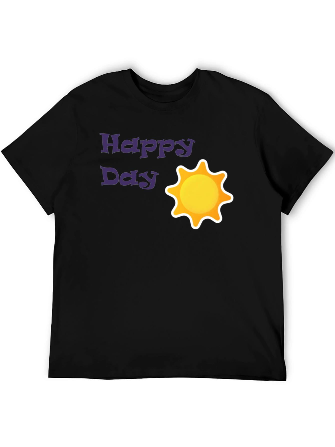 Happy Day Sun Graphic Black T-Shirt