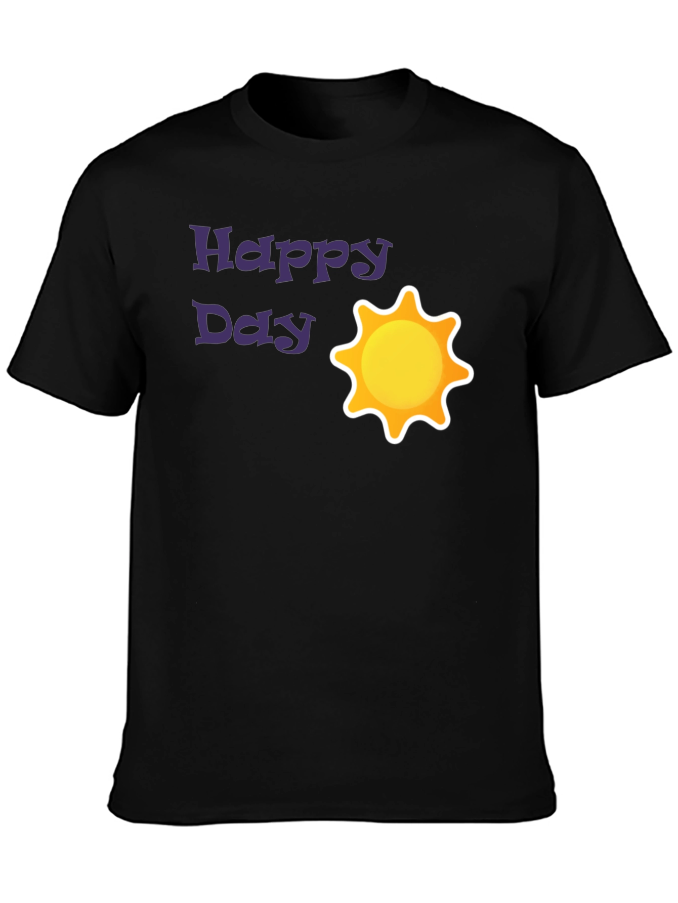 Happy Day Sun Graphic Black T-Shirt