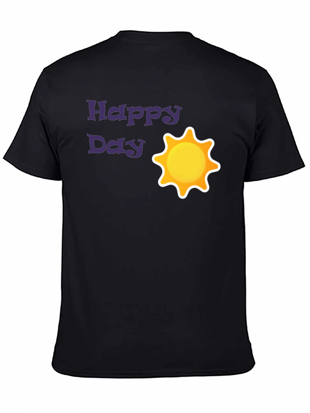 Happy Day Sun Graphic Black T-Shirt