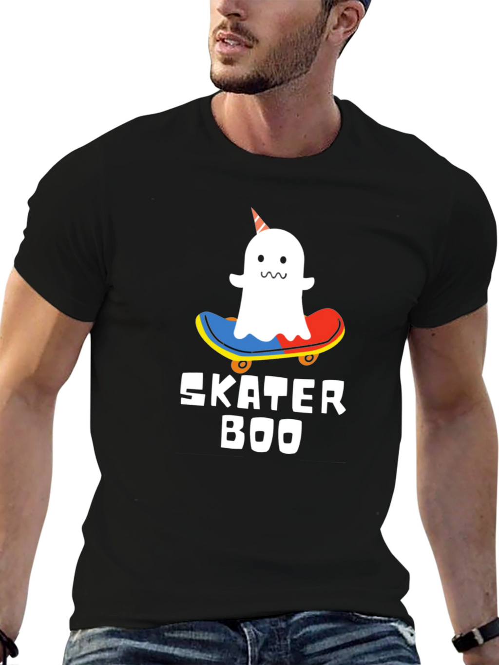 Skater Boo T-Shirt - Ghost on Skateboard