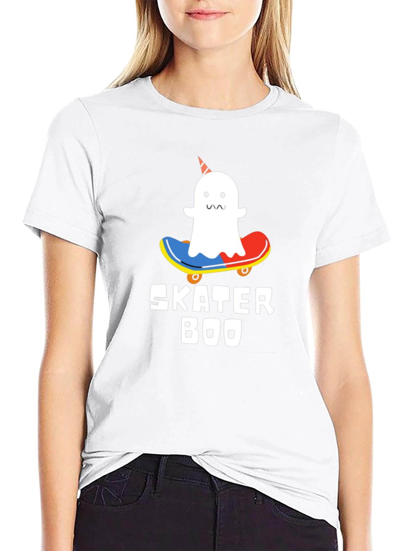 Skater Boo T-Shirt - Ghost on Skateboard