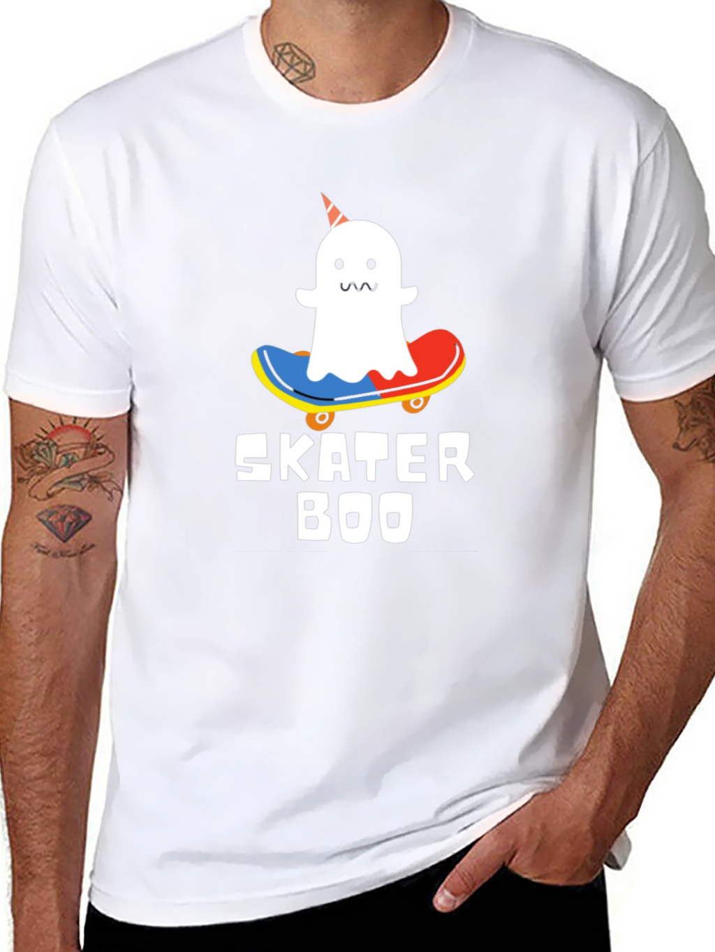 Skater Boo T-Shirt - Ghost on Skateboard